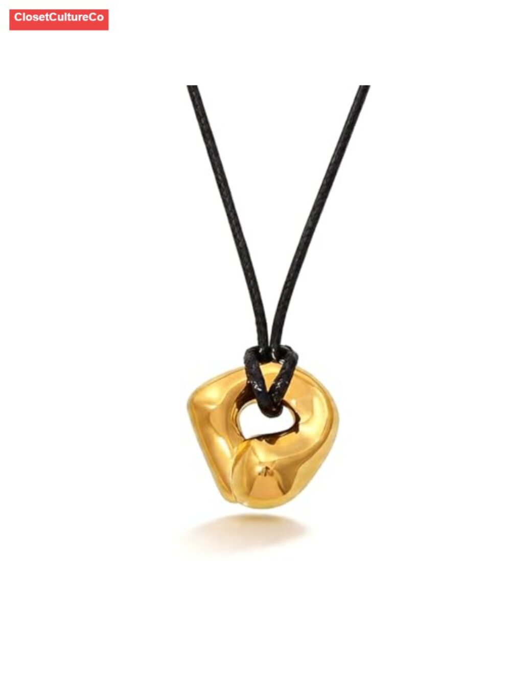 Chunky Gold Pendant Necklace Boho Long Cord Necklace for Women